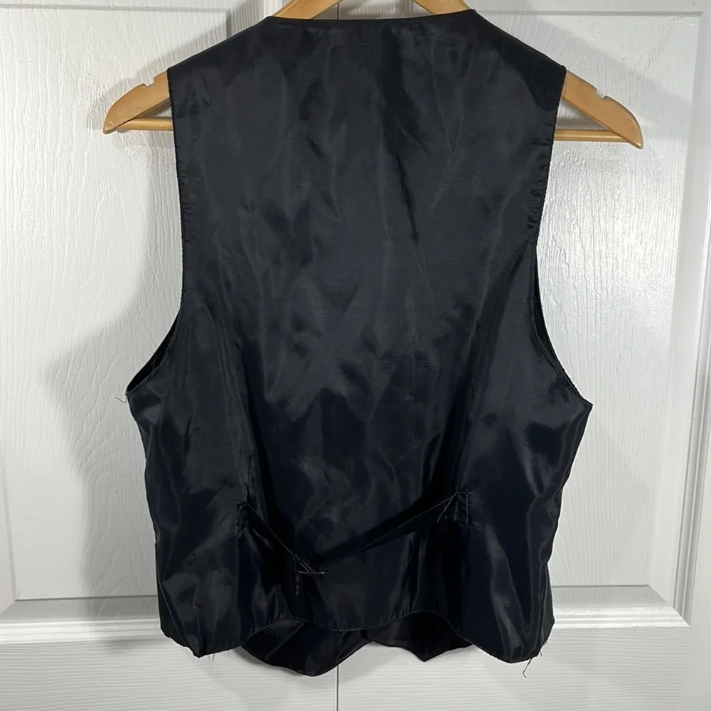 Vintage Warner Bros Looney Tunes Elmer Fudd Vest Black Embroidered Y2K - Picture 5 of 8